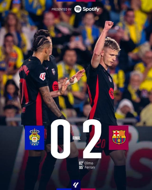 皇冠体育官方平台-【西甲】奥尔莫费兰建功，巴萨2比0客胜拉斯帕尔马斯